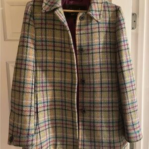 Coach Multicolor Plaid Pea Coat
